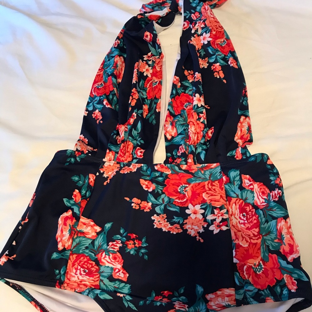 Navy Floral Monokini